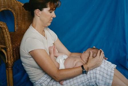 Newborn baby head massage